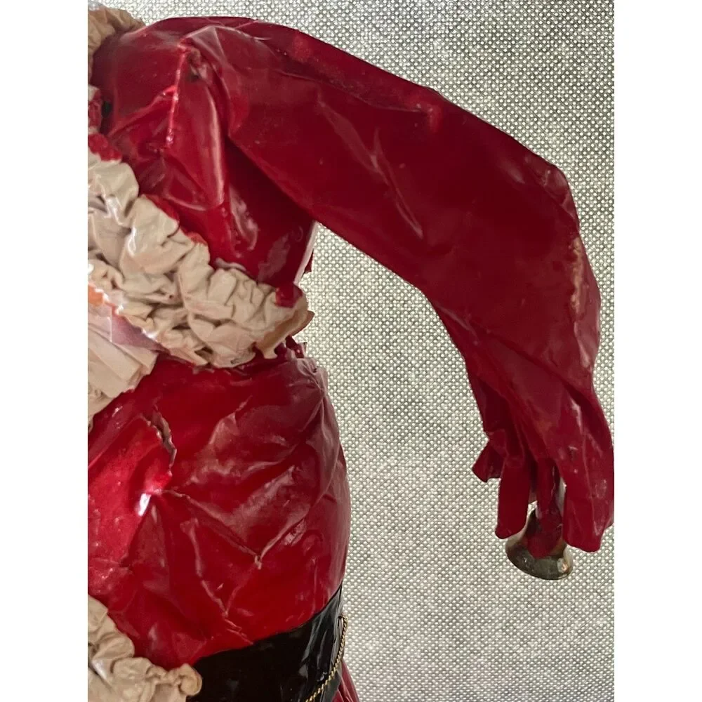 Vintage Papier Mache Santa Claus Figurine Christmas Decor Handmade 10